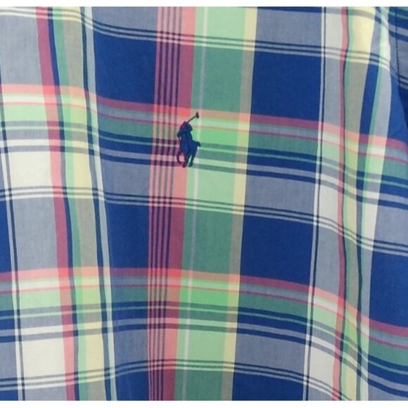 Ralph Lauren Button Down Shirt Men's 3XB Multicolor Plaid Short Sleeve Cotton - Picture 4 of 9